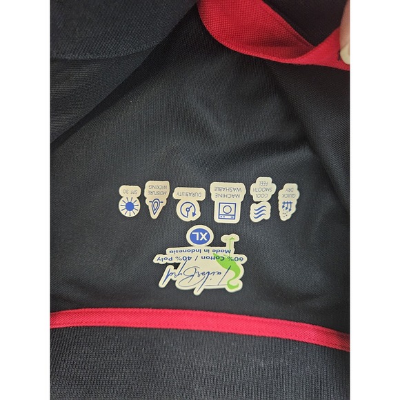 Taylor Byrd Polo Shirt XL Navy Red‎ Trim Green Flamingo Logo Cotton Blend - Picture 3 of 8